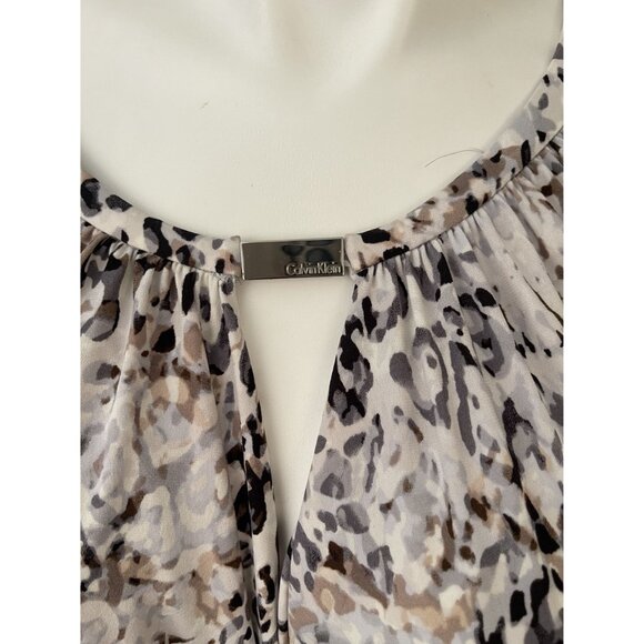 Calvin Klein PLUS 3X Wrap Knit Animal Print 3/4 Sleeve Stretchy Soft Flowy Tunic - Picture 4 of 7